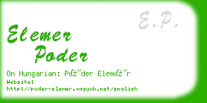 elemer poder business card